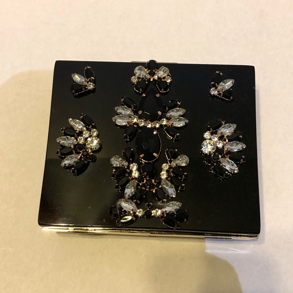 Black Jewelry Box with Crystal Accents